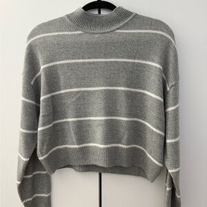 H&M Striped Mock Neck Sweater
